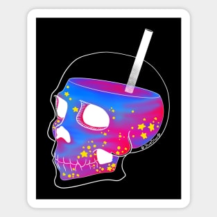 White Skull Space Juice Magnet